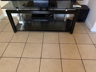Black glass tv stand 50x20x20