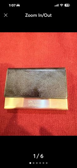 Like New Magnet Leather Business Card Holder-USC School of Pharmacy