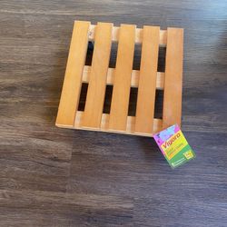 12” Wood Plant Stand/Caddy with wheels