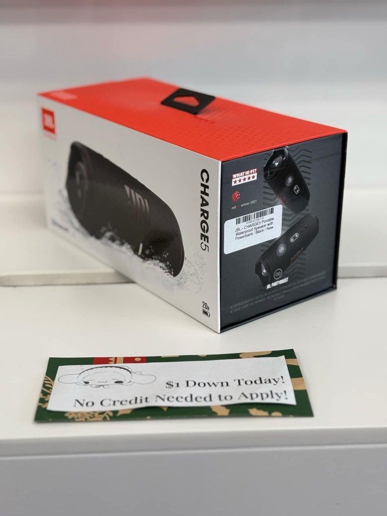 JBL Charge 5 Bluetooth Speaker New Payments Available Pay $1 Down To take It home