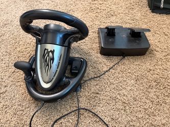 Racing Steering Wheel Controller with Pedals