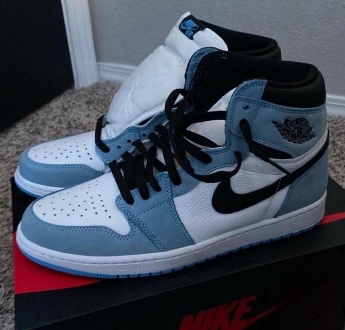Jordan 1 University Blue size 10.5 with original box.