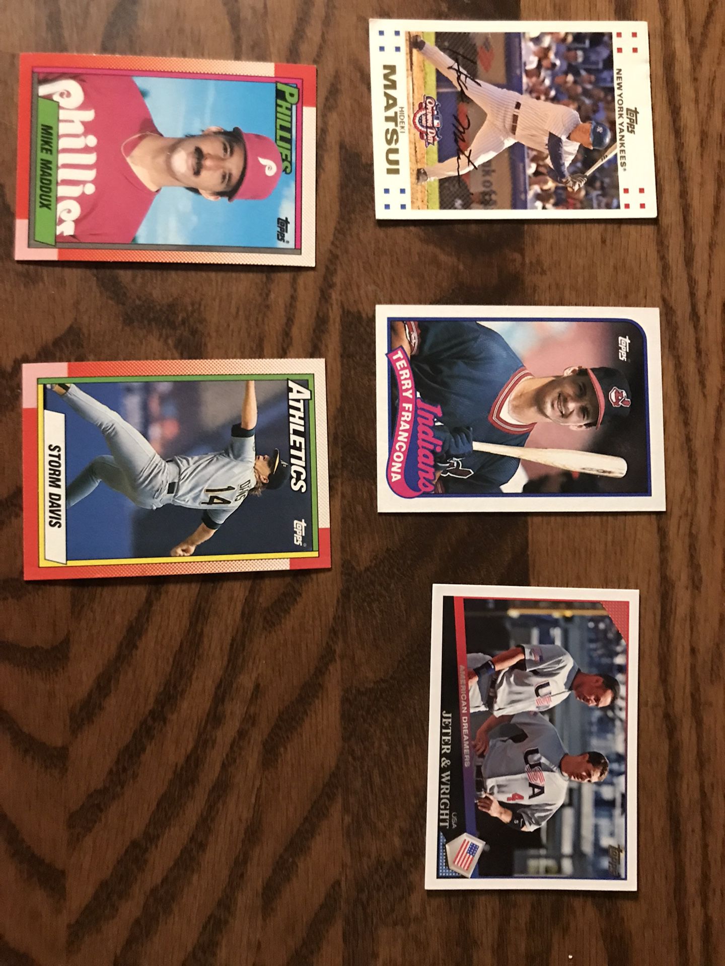 Lot Of 5 Topps Baseball Cards