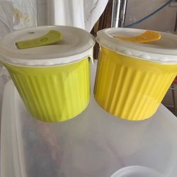 2 Corningware Soup Bowls With lids