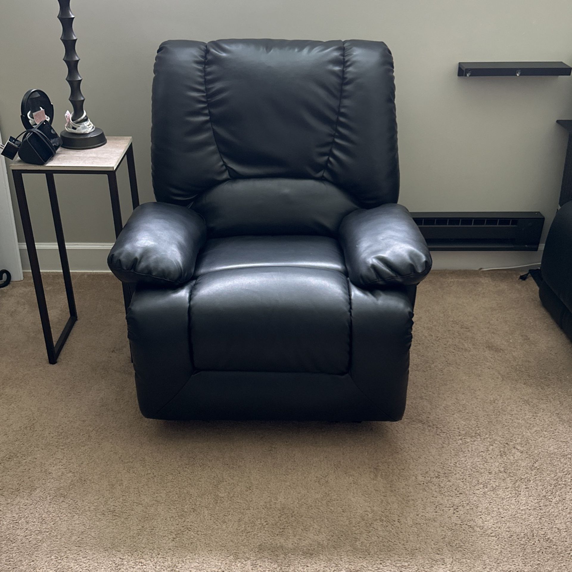 Black Leather Recliner.