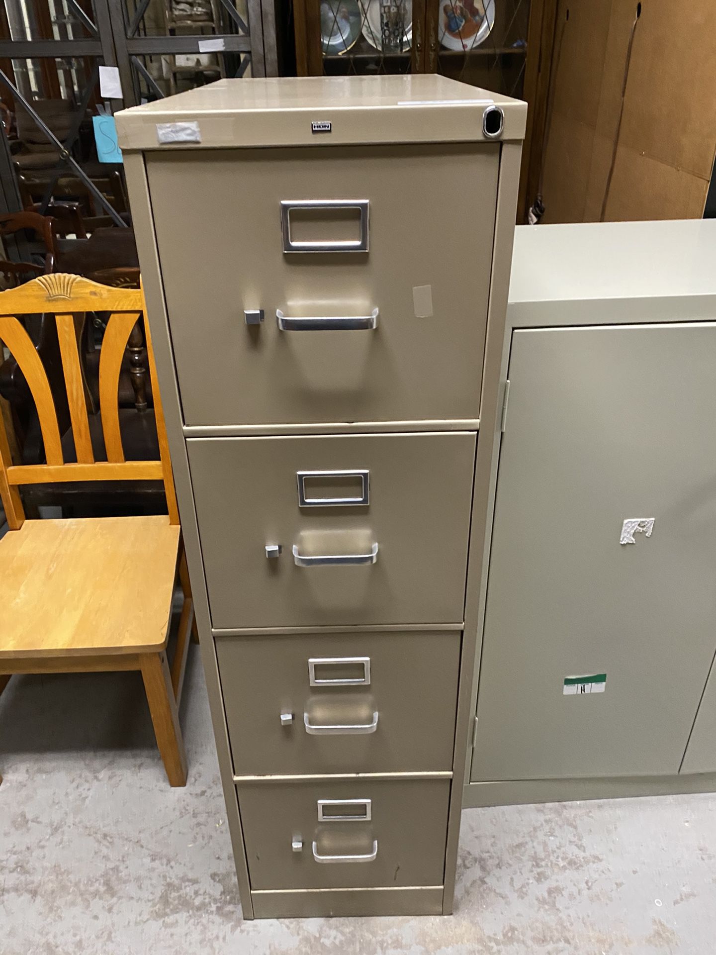 Four drawer file cabinet no key $65