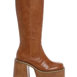 Vintage Knee High Boots Tan