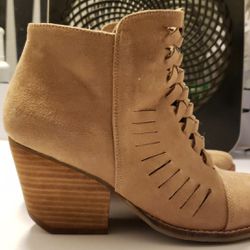 tan wedge heel boots size 9