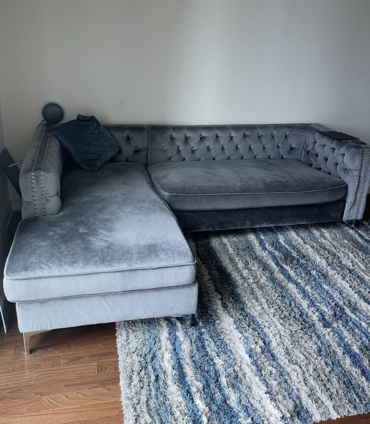 Modern Velvet Sectional Sofa - Great Condition!