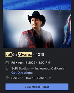 Julión Alvarez concierto 2 Entradas