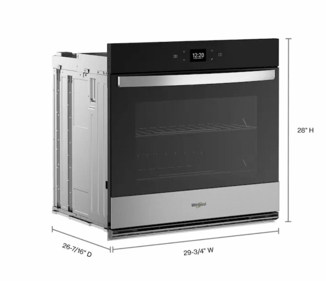 Whirlpool Oven Smart, 30 Inch Single Electric Wall Oven With Air Fryer, Single Fan And Self Cleaning