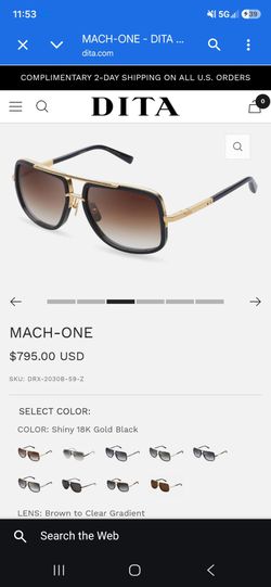 Authentic Dita Mach One Sunglasses Blk&Gold