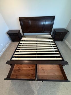 Ashley Porter King size storage sleigh bed (night stands not included)