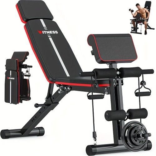 BRAND NEW ADJUSTABLE WEIGHT BENCH,FOLDABLE MULTI FUNCTIONAL TRAINING EQUIPMENT FOR FULL BODY WORKOUT 770 LBS WEIGHT CAPACITY