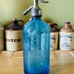 Antique Seltzer Bottle Blue 