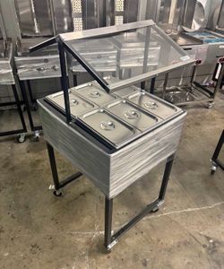 salsa bar para condimento frío con sneeze guard