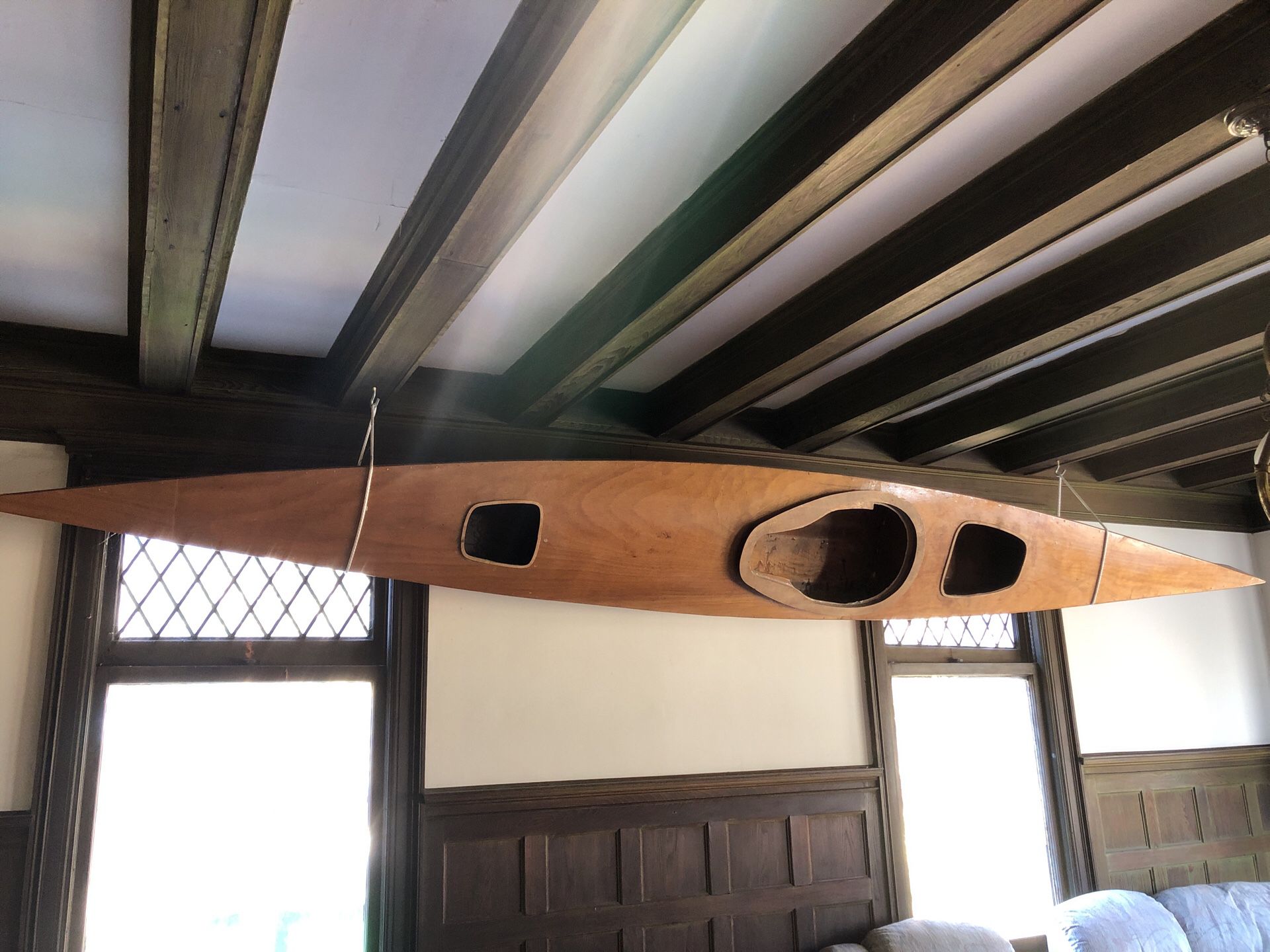Handmade wooden kayak