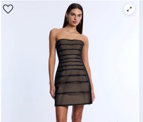 BCBG Sheer Volume Strapless Dress