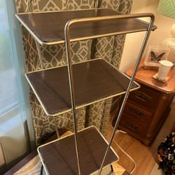 Vintage Wire Metal 3 Tier Shelf Mid Century Modern End Table Nightstand Plant Stand Table Shelf