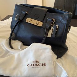 Navy Blue Coach Purse