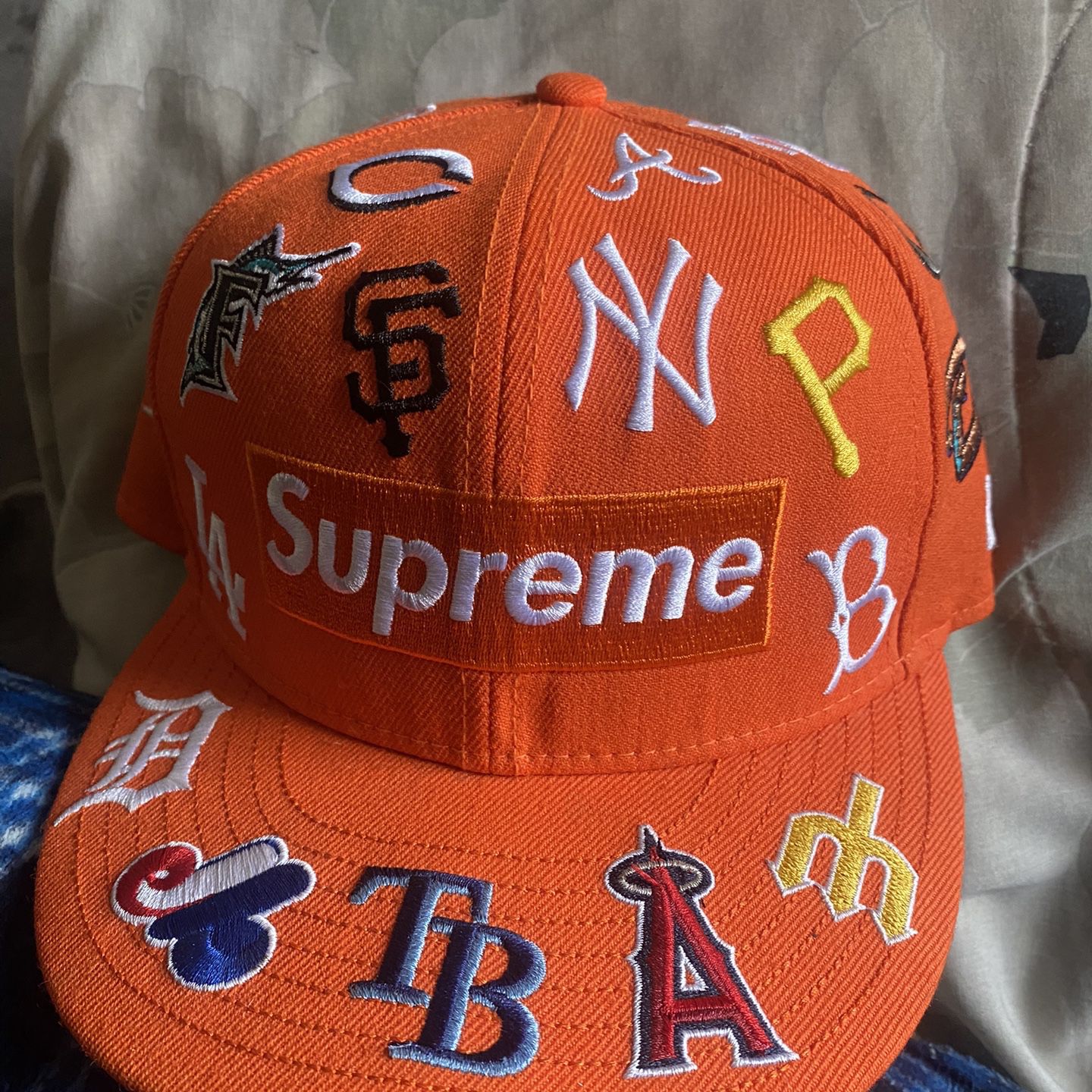 Supreme New Era MLB Fitted Hat 3/8 Orange for Sale in New York, NY