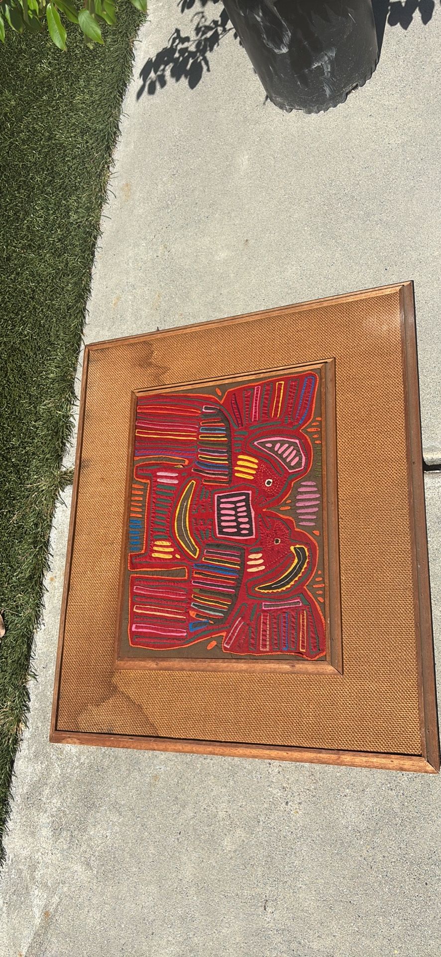 Antique Quilt Frame Kuna Mola Vintage