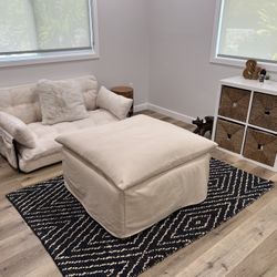 Ever Slipcover Cocktail Ottoman