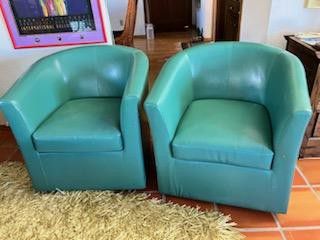 Turquoise Leather Chair 