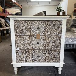 3 Drawers Accent Dresser, Vintage Small Accent Chest with 4 Wood Legs, Free-Standing Buffet Server Nightstand End Table for Bedroom, Living Room, Entr