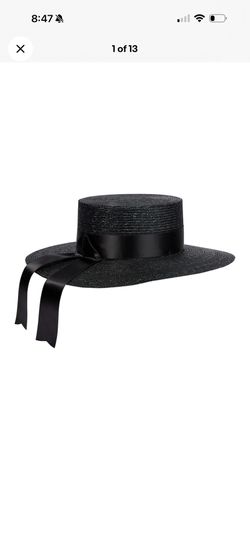 Gucci Black Straw Hat with Satin Bow – Chic Women’s Designer Piece –Size S 56 cm