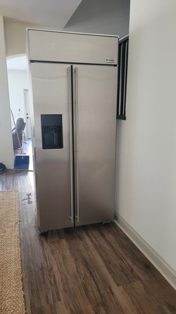 GE Monogram Refrigerator Stainless Counter Depth Side By Side 36" x 26