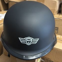 Chopper motorcycle helmet flat black low profile size small DOT certified