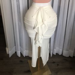 White Mermaid Ruffle Skirt Size S