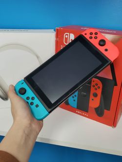 Nintendo Switch - V2 with Neon Blue and Neon Red Joy-Con HAC-001(-01) Opened Box