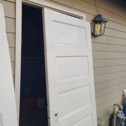 Vintage  Wood Door 5 panel Shabbychic Cottagecore gramma boho