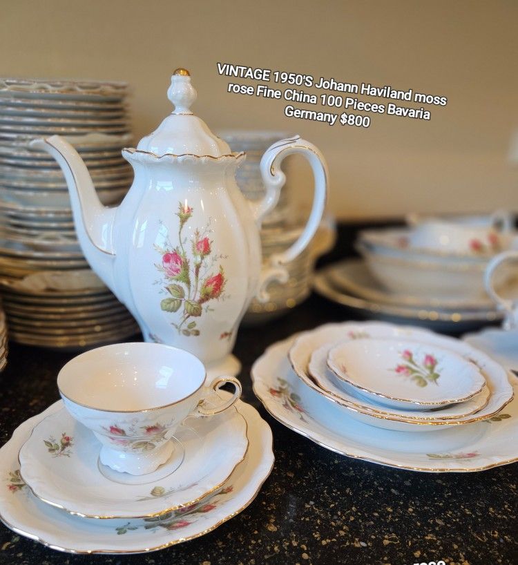 53, 73 & 100 Piece Vintage fine China sets (Japan) & Franklin Mint Vase