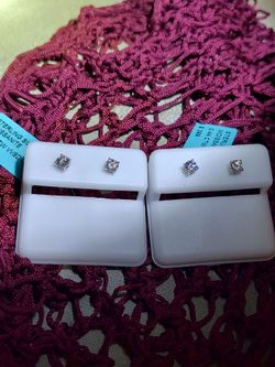 Genuine Sterling Silver and .44 Carat Moissanite Stud Earrings NWT