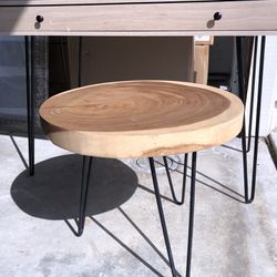 Solid Wood Pin Leg Side Table