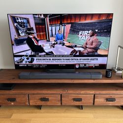 LG 65” OLED TV + Modern TV Stand + JBL Soundbar & Subwoofer Bundle