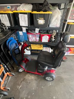 Red scooter