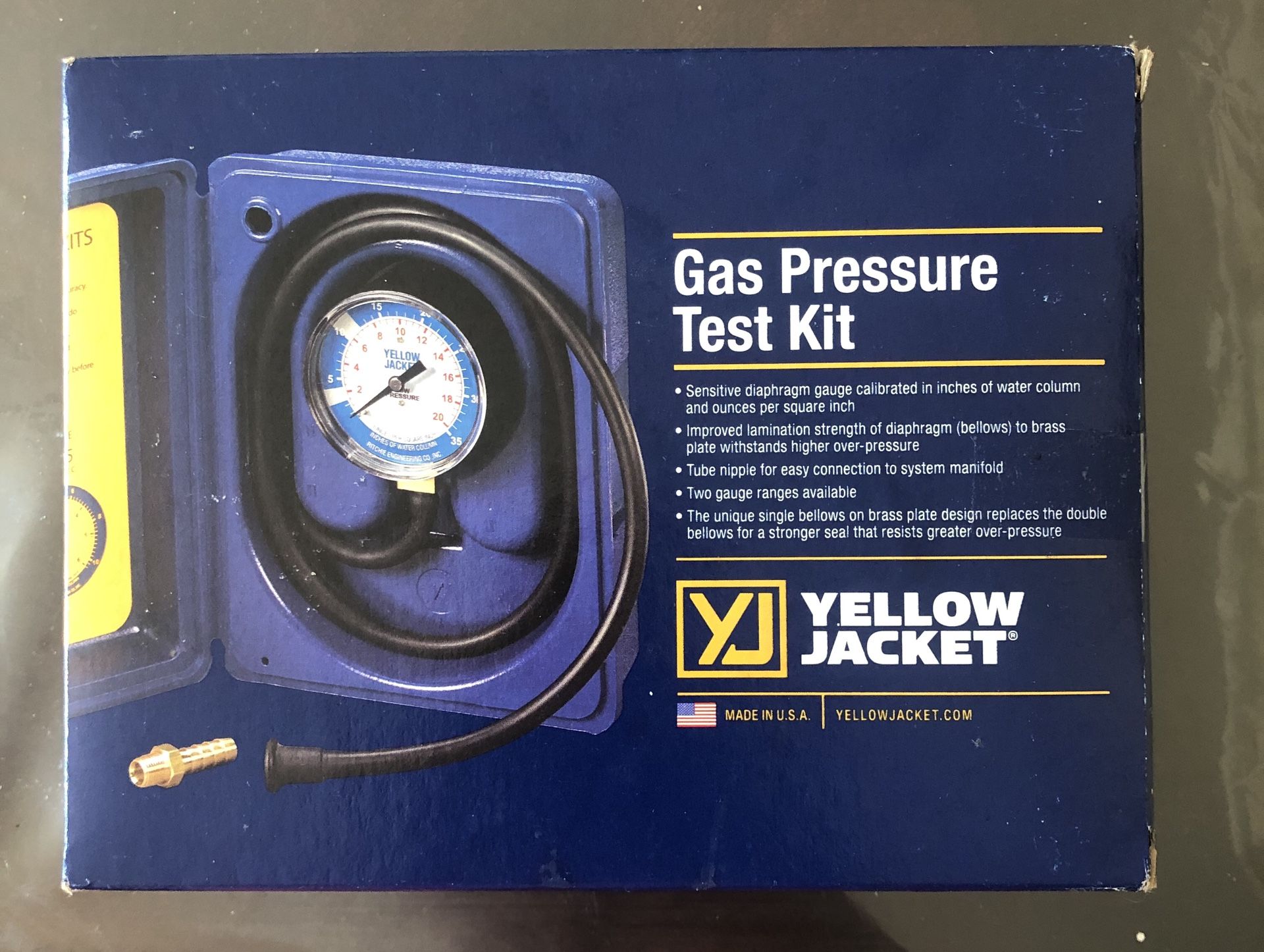 Brand New Yellow Jacket Gas Pressure Test Kit