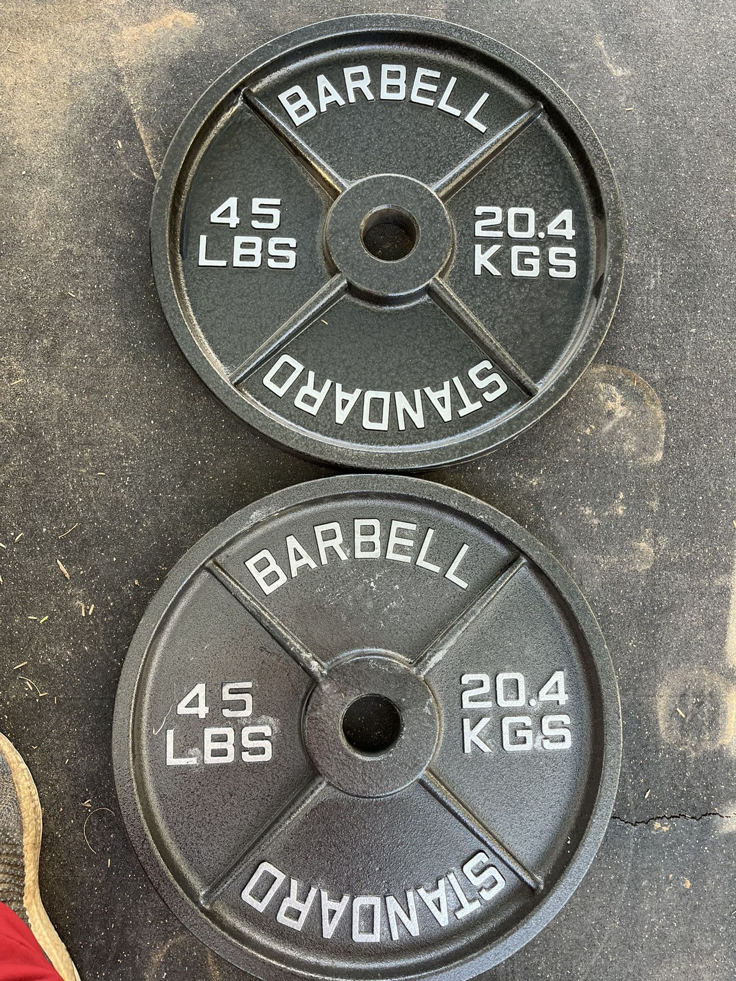 Rogue 45lb Standard Barbell Olympic Weight Plate Set