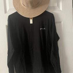 Long Sleeve Black Pink Tee