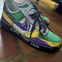 Custom AF1s - “Mardi Gras “ Size 8
