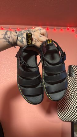 Dr. Martens Black Leather Strap Sandals