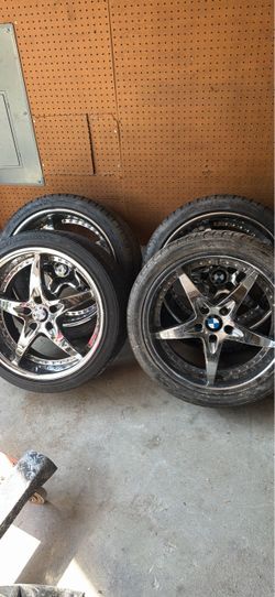 20” BMW Chrome 5-Spoke Wheels with Tires – Set of 4