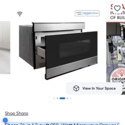 Sharp 24-in 1.2-cu ft 950 -Watt Microwave Drawer ( Stainless Steel, Black Glass ) 