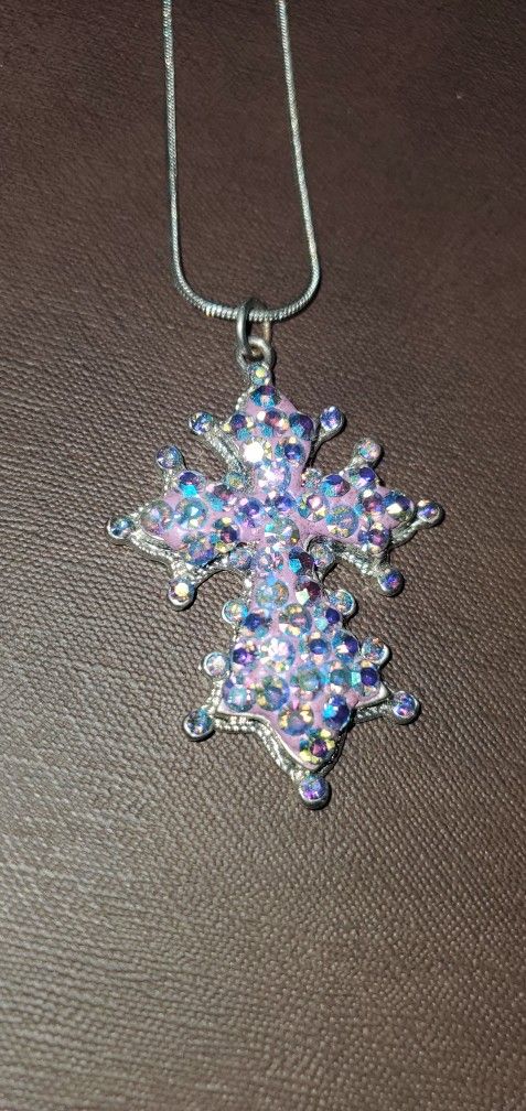 Kirks Folly Rhinestone Cross Necklace