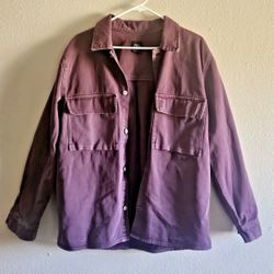 Woman’s Zara oversized purple denim jacket size large