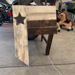 Texas Flag Wood Burned.